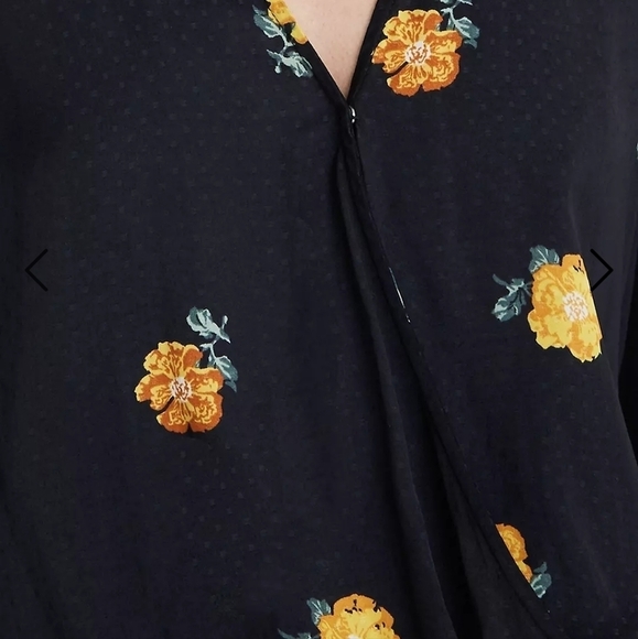 Madewell bubble sleeve wrap top in floating florets Sz XS - Picture 4 of 12